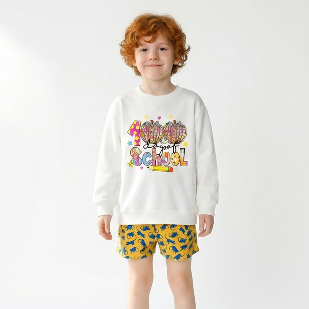 Bow & Plaid 100 Days of School Toddler&Kid's Sweatshirt