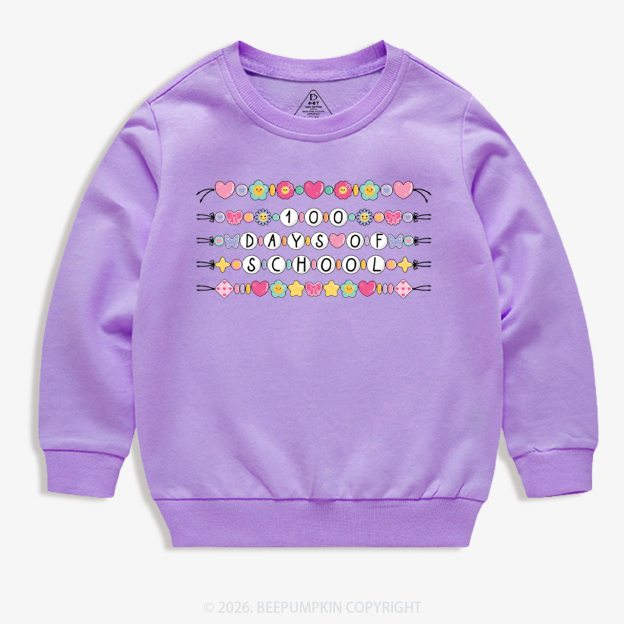 100 Days of School Beaded Bracelet Toddler&Kid's Sweatshirt