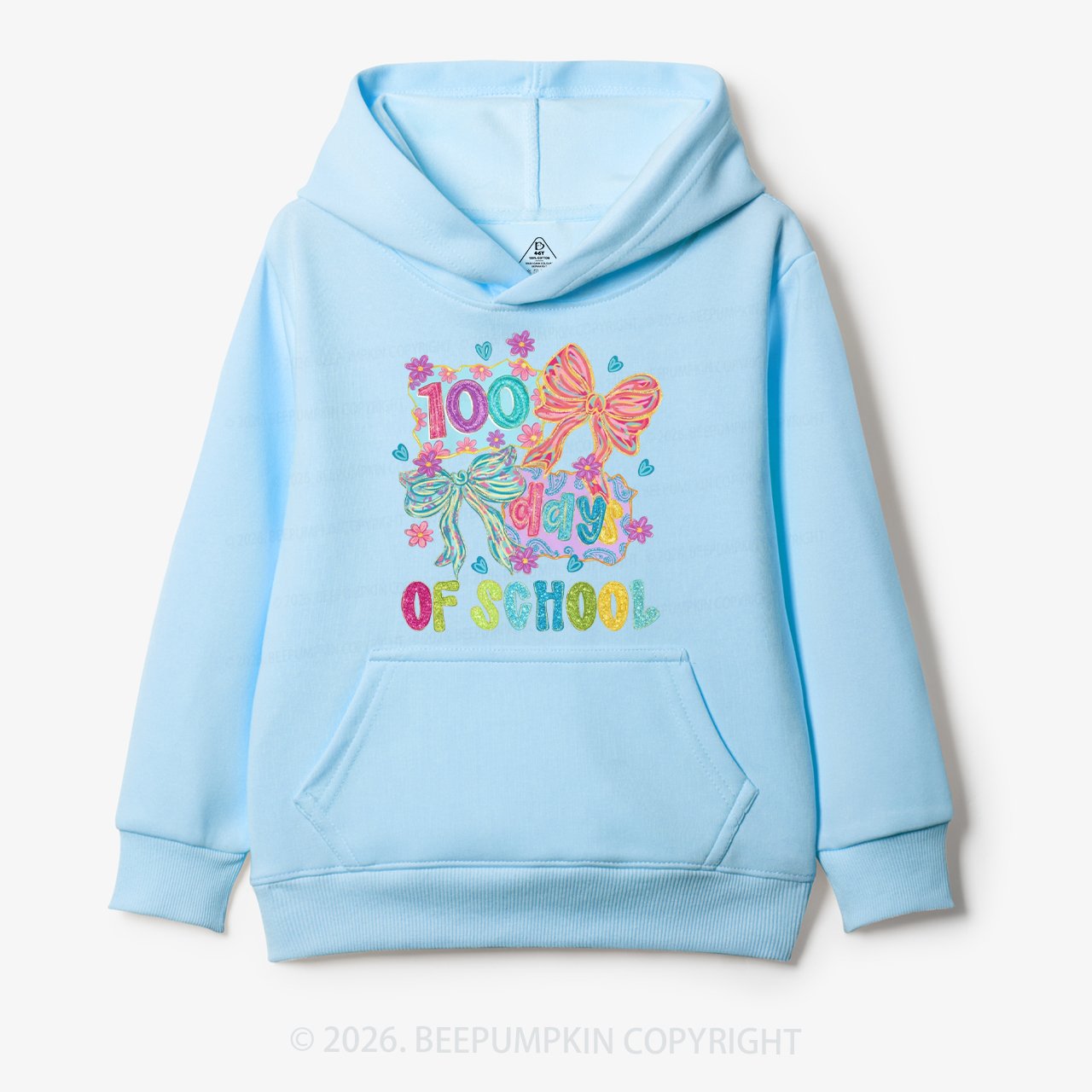 Sparkly Bow 100 Days of School Toddler&Kid's Hoodies
