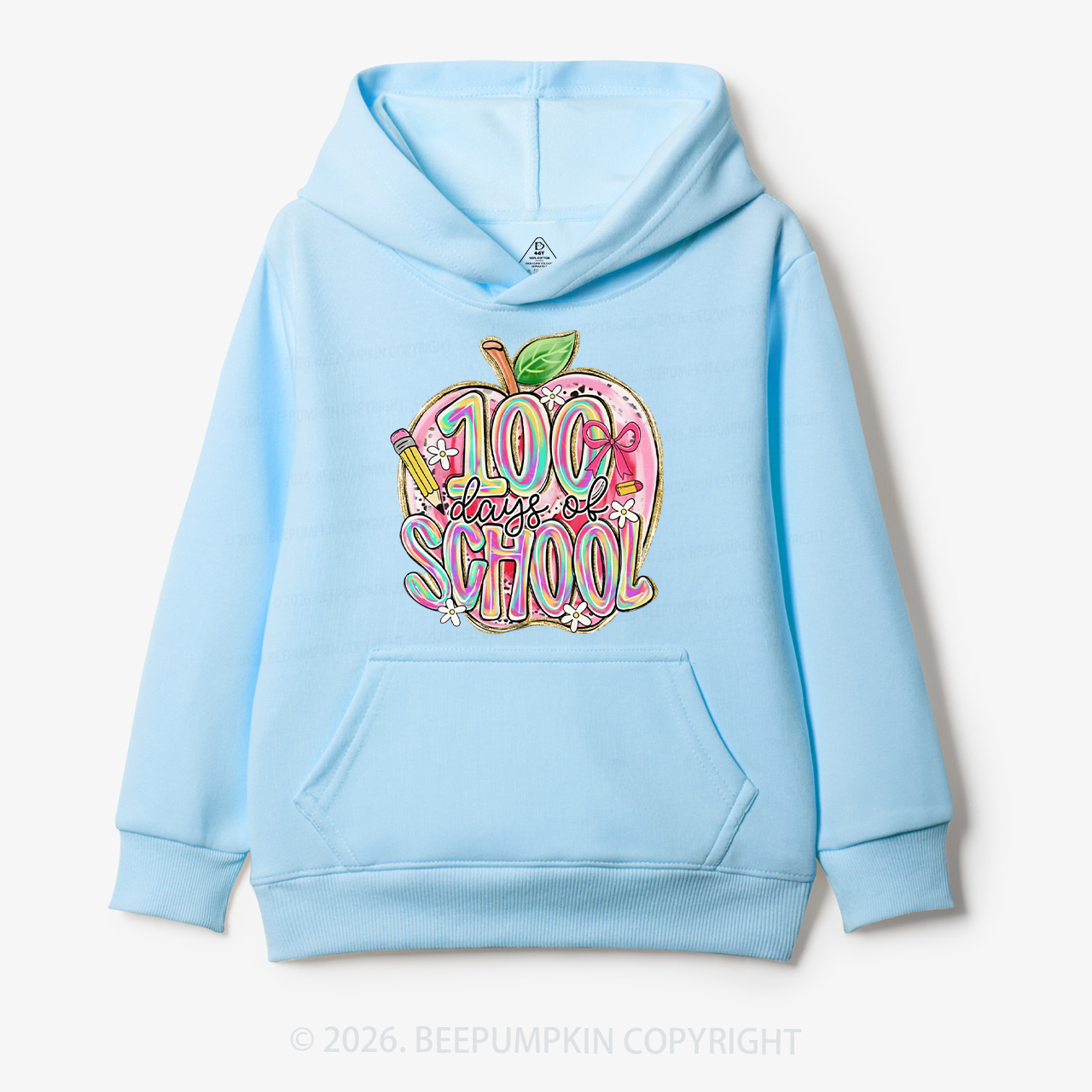 Pink Apple 100 Days of School Toddler&Kid's Hoodies