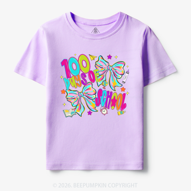 Bow Celebration 100 Days of School Toddler&Kid's Tees