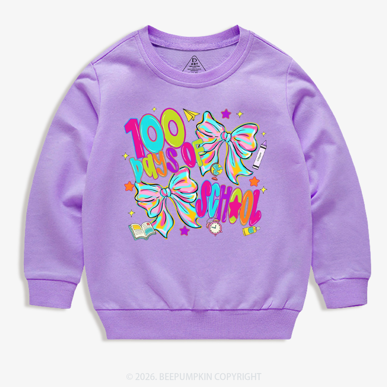 Bow Celebration 100 Days of School Toddler&Kid's Sweatshirt