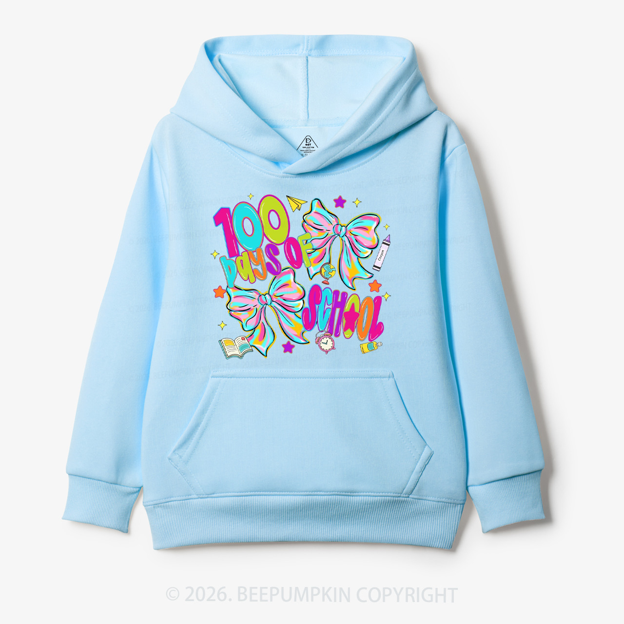 Bow Celebration 100 Days of School Toddler&Kid's Hoodies