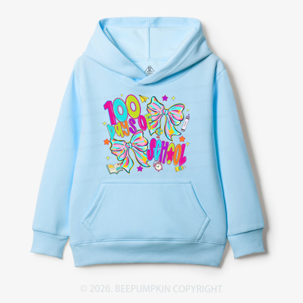 Bow Celebration 100 Days of School Toddler&Kid's Hoodies