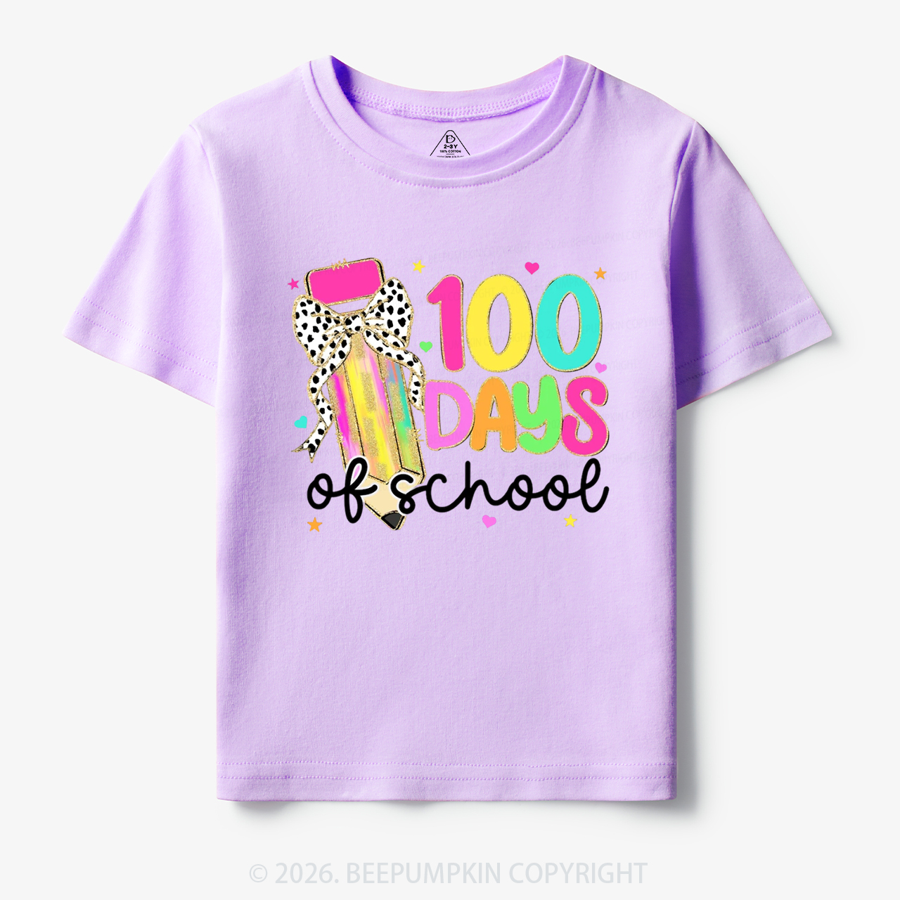 Pink Pencil Celebration 100 Days of School Toddler&Kid's Tees