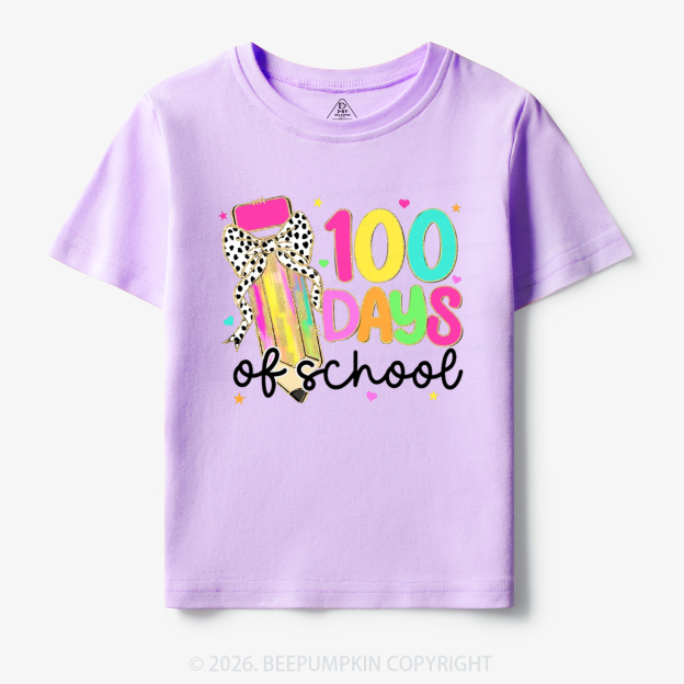 Pink Pencil Celebration 100 Days of School Toddler&Kid's Tees