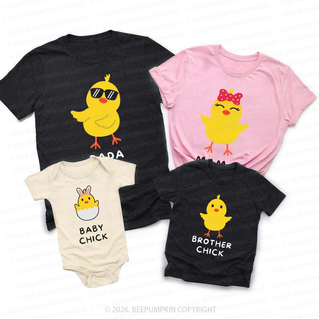 Personalized Chick Easter Family Matching T-Shirts