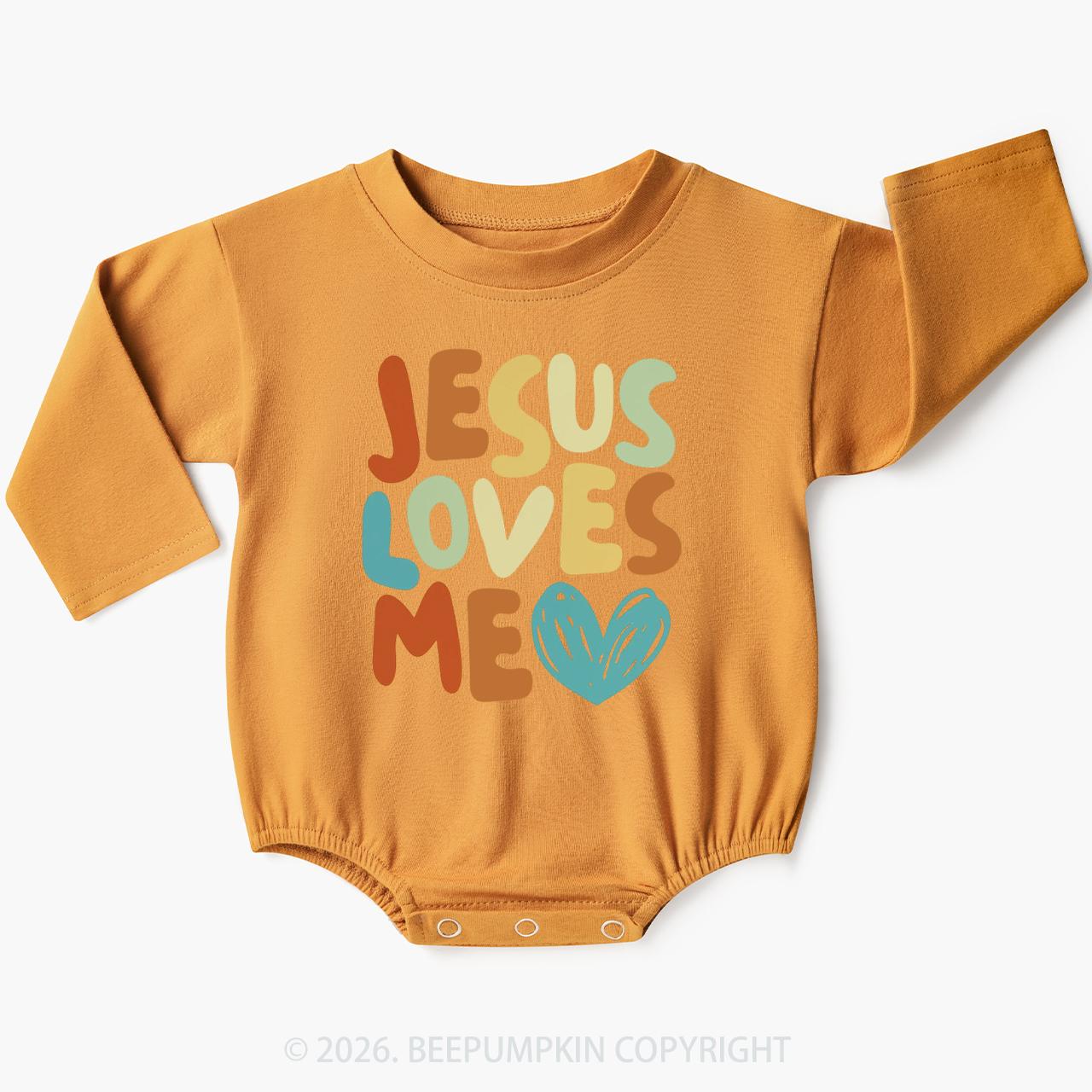 Jesus Loves Me Christian Baby Bubble Romper