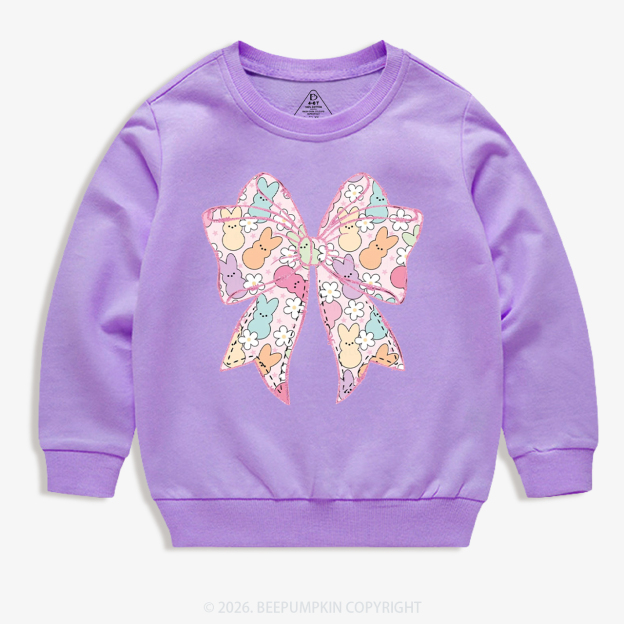 Easter Coquette Bunny Bow Kid's Sweatshirt