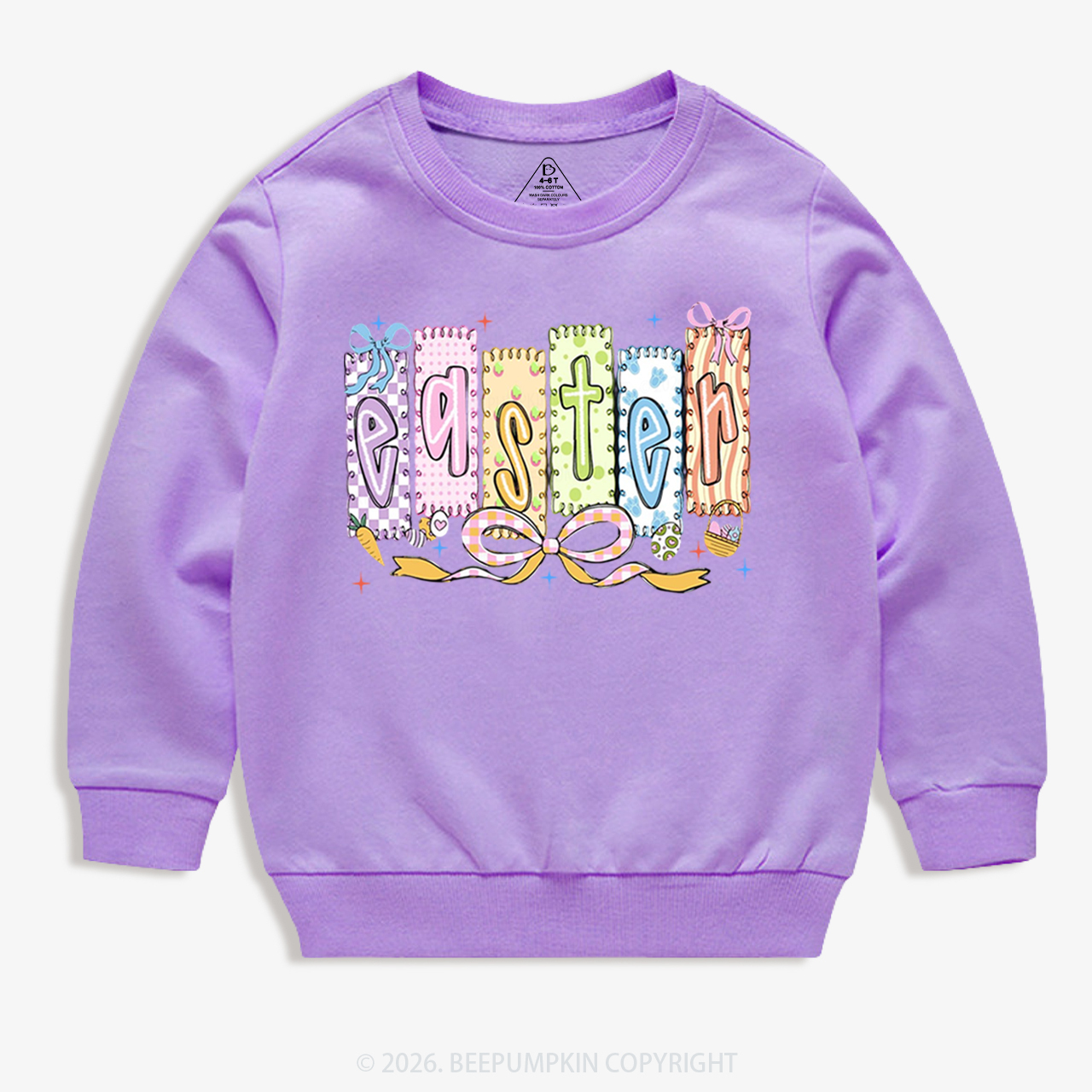 Cute Pastel Preppy Coquette Easter Kid's Sweatshirt