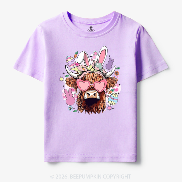Easter Cute Highland Cow Toddler&Kid's Tees