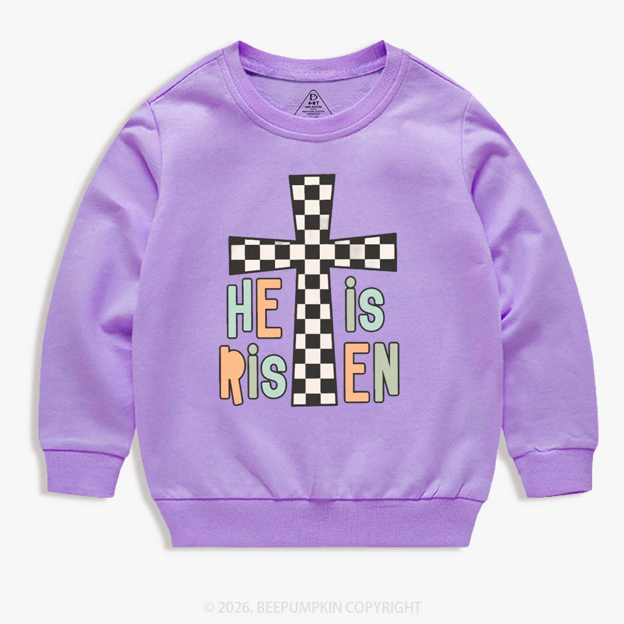 He Is Risen Easter Trendy Christian Kid's Sweatshirt