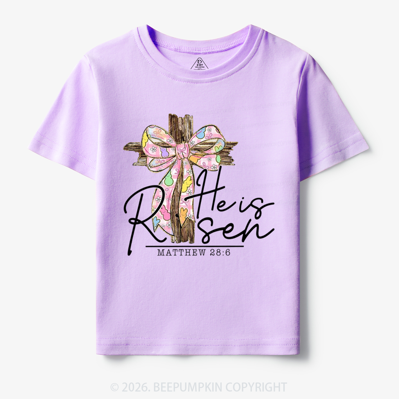He Is Risen Easter Coquette Bow Toddler&Kid's Tees