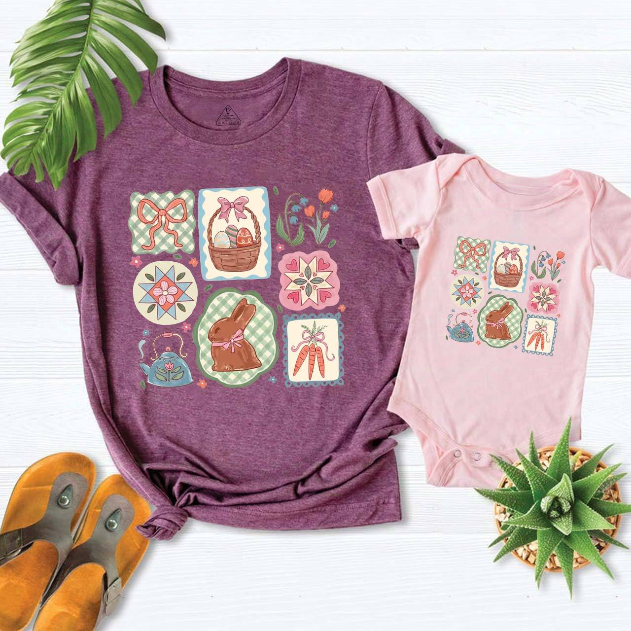 Pastel Easter Basket Mom&Me Matching Tees