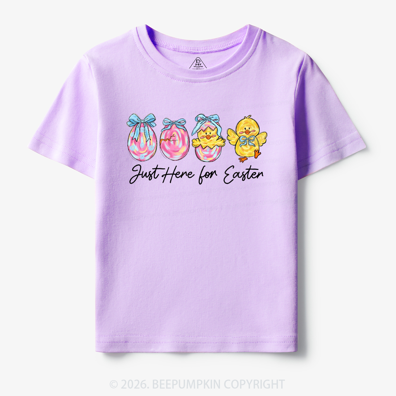 Just Here For Easter Pastel Eggs Coquette Toddler&Kid's Tees