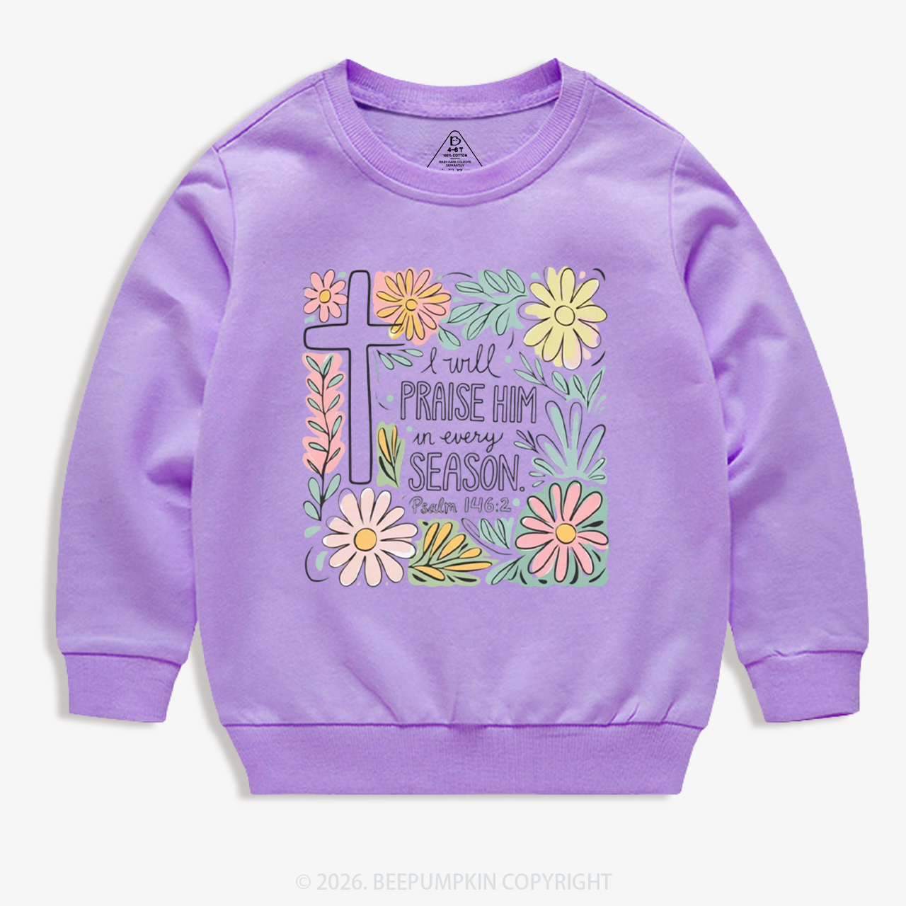 Easter I will Praise Him Kid's Sweatshirt