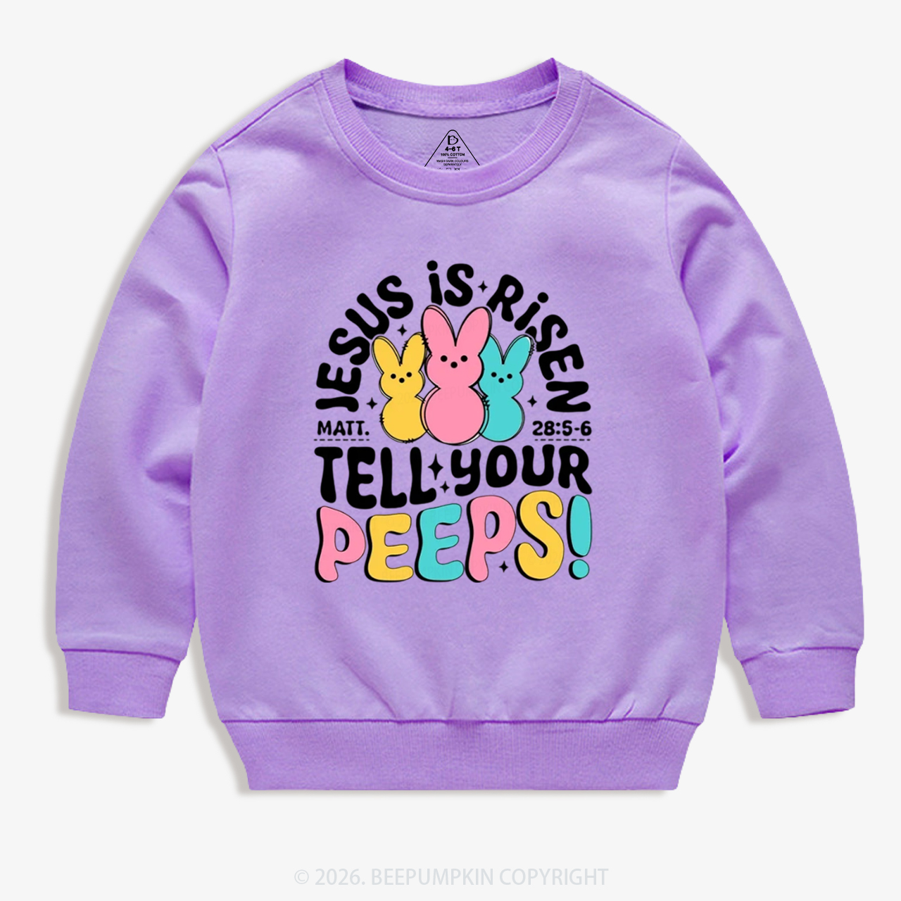 Jesus Is Risen Tell Your Peeps Easter Kid's Sweatshirt
