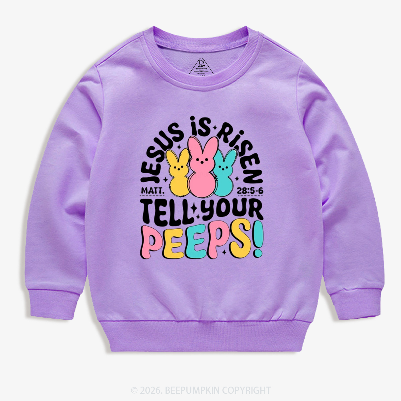 Jesus Is Risen Tell Your Peeps Easter Kid's Sweatshirt
