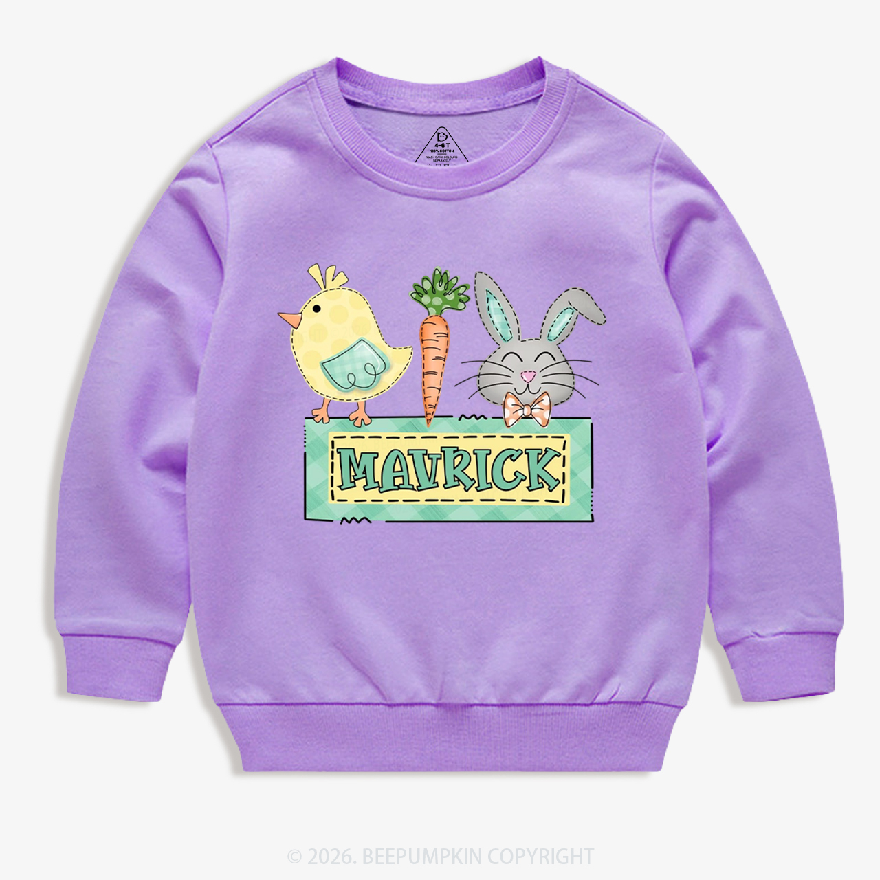 Personalized Name Easter Bunny Carrot Kid's Sweatshirt