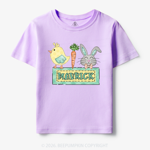 Personalized Name Easter Bunny Carrot Toddler&Kid's Tees