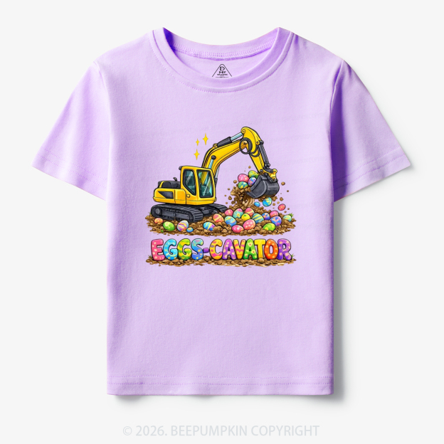 Eggs-Cavator Excavator Easter Toddler&Kid's Tees