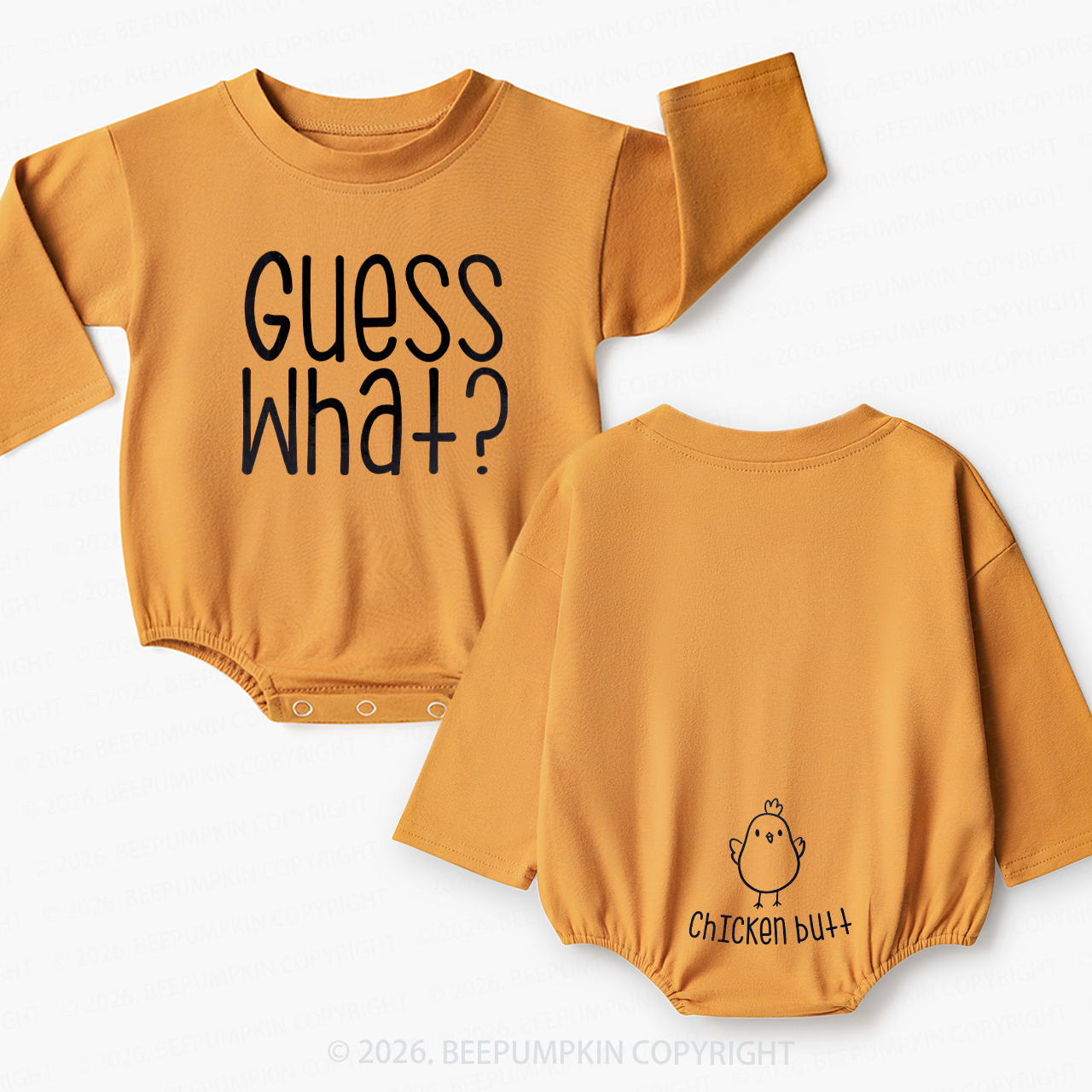 Guess What Chicken Butt Funny Farm Baby Bubble Romper