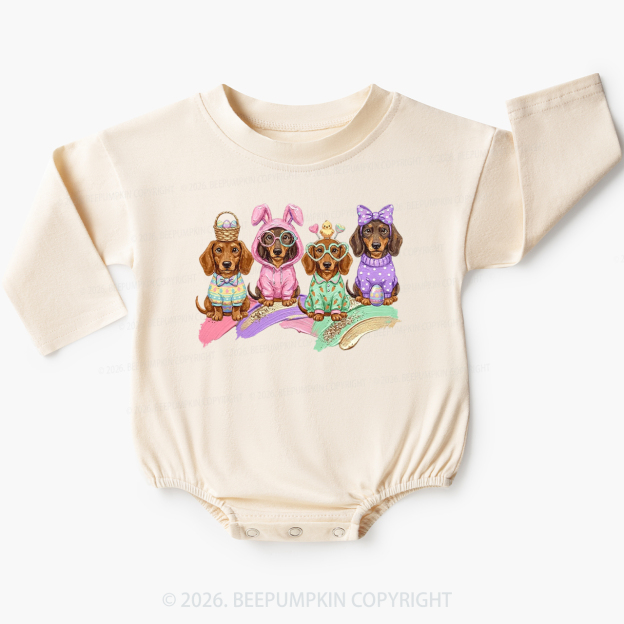 Easter Dog Cute Dachshund Baby Bubble Romper