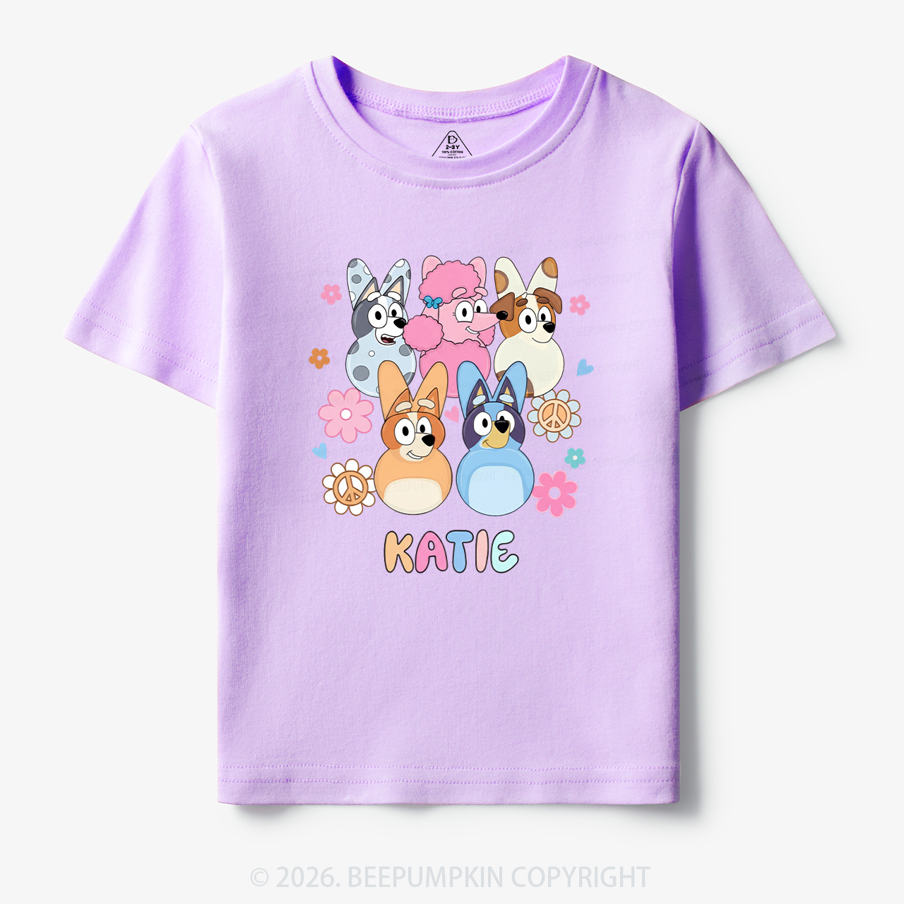 Personalized Cartoon Dog Easter Toddler&Kid's Tees