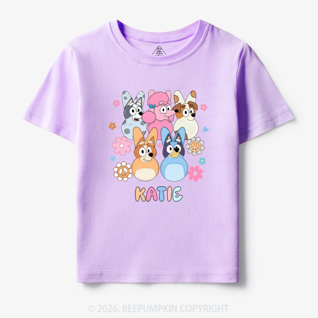 Personalized Cartoon Dog Easter Toddler&Kid's Tees