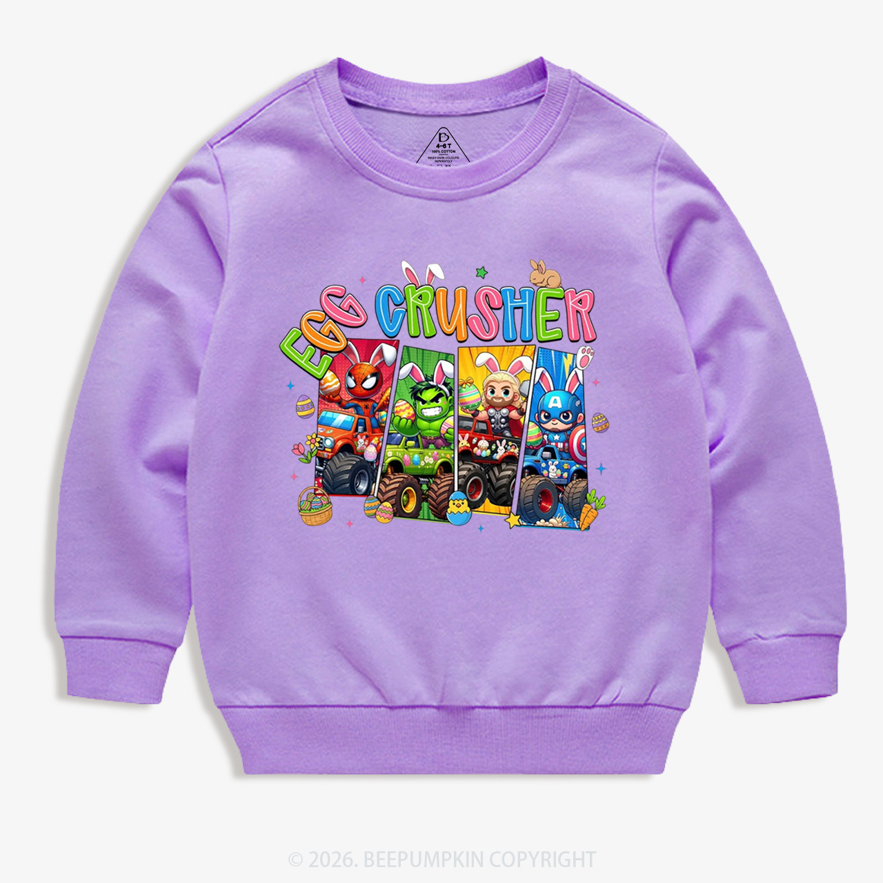 Easter Truck Egg Crusher Kid's Sweatshirt