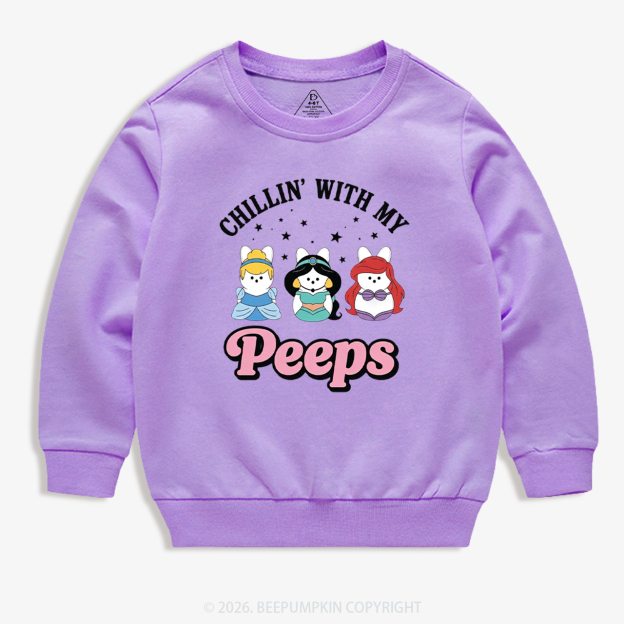 Chillin With My Peeps Bunny Kid's Sweatshirt