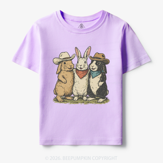 Western Bunnies Easter Toddler&Kid's Tees