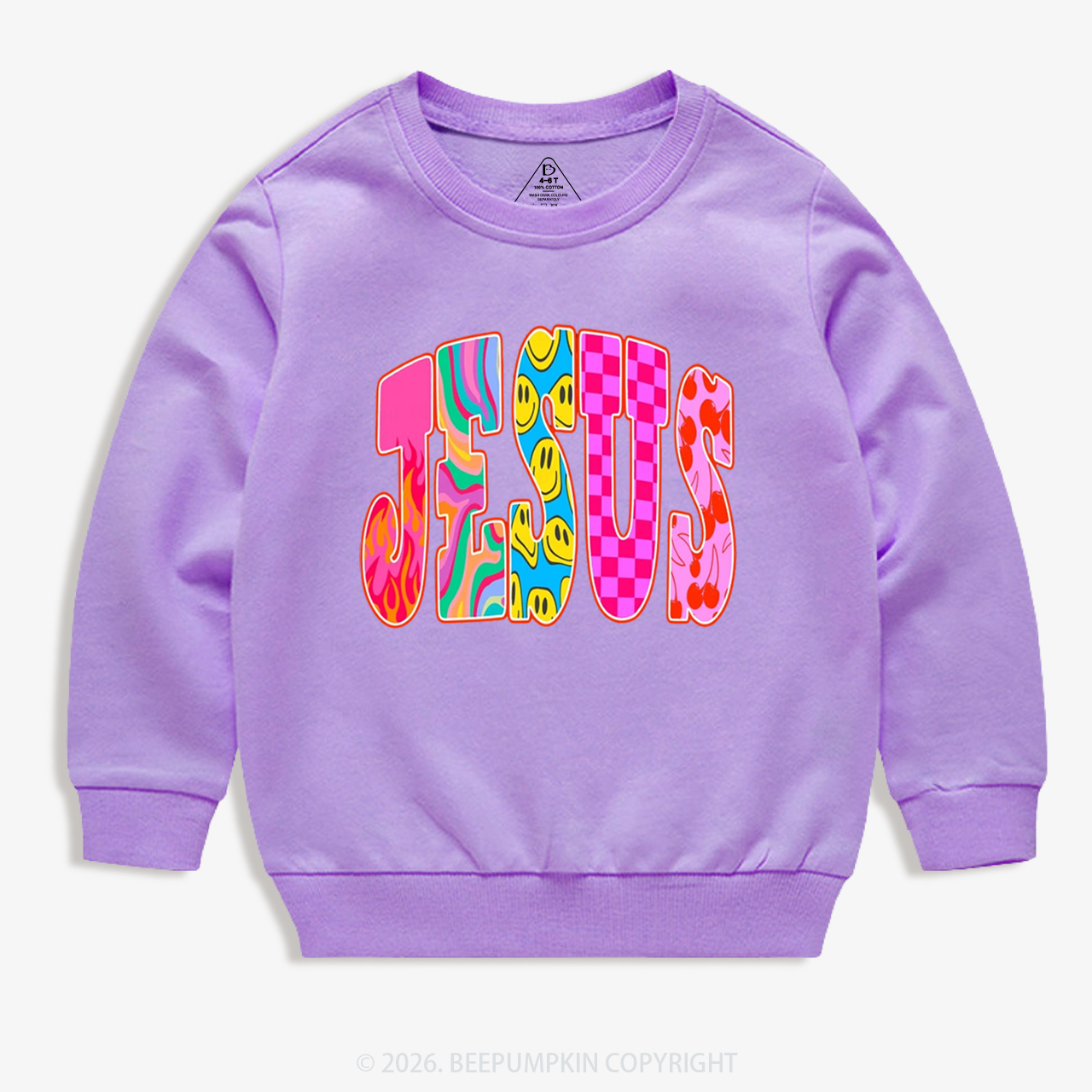 Jesus Loves Me Retro Colorful Kid's Sweatshirt