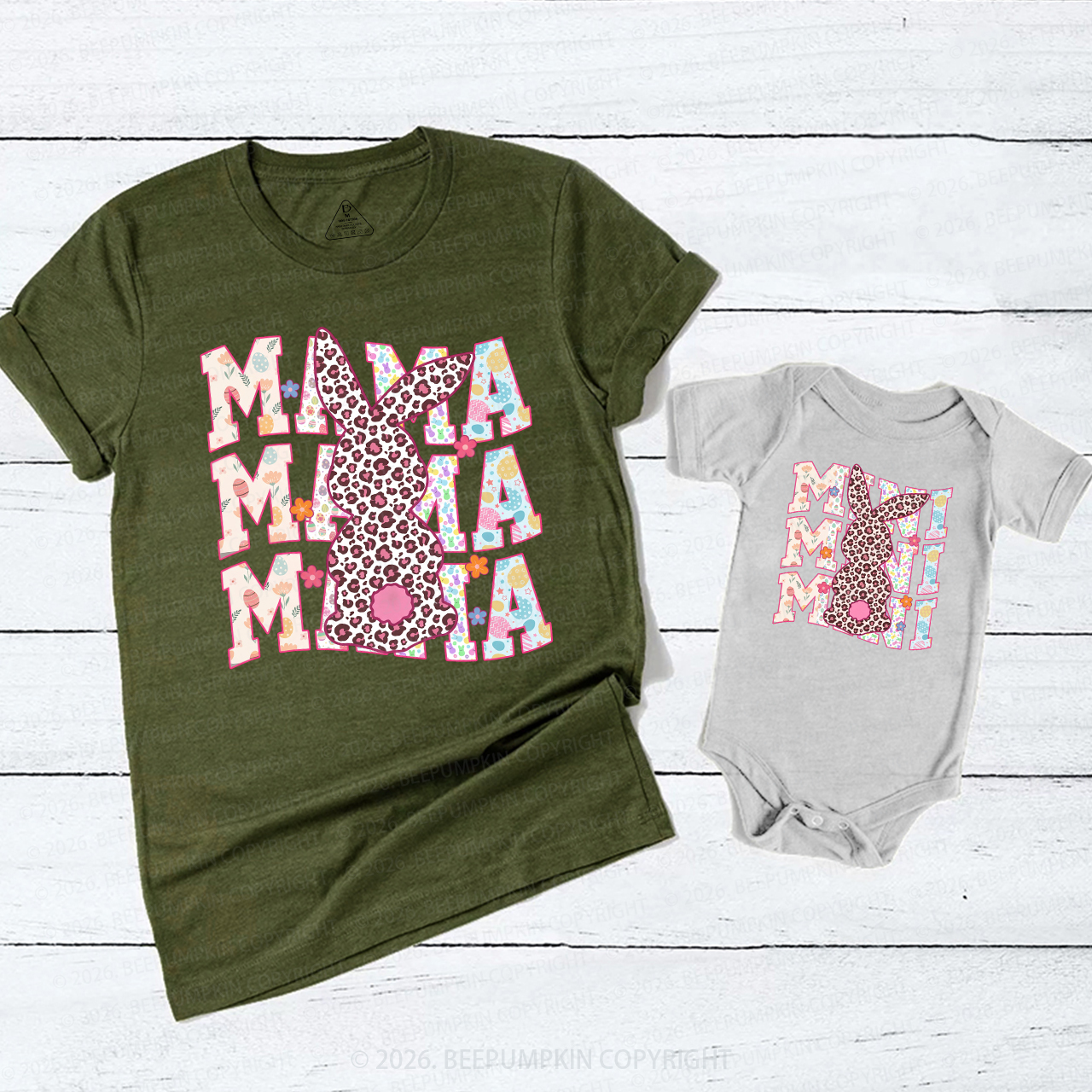 Mama Mini Easter Bunny Mom&Me Matching T-Shirts