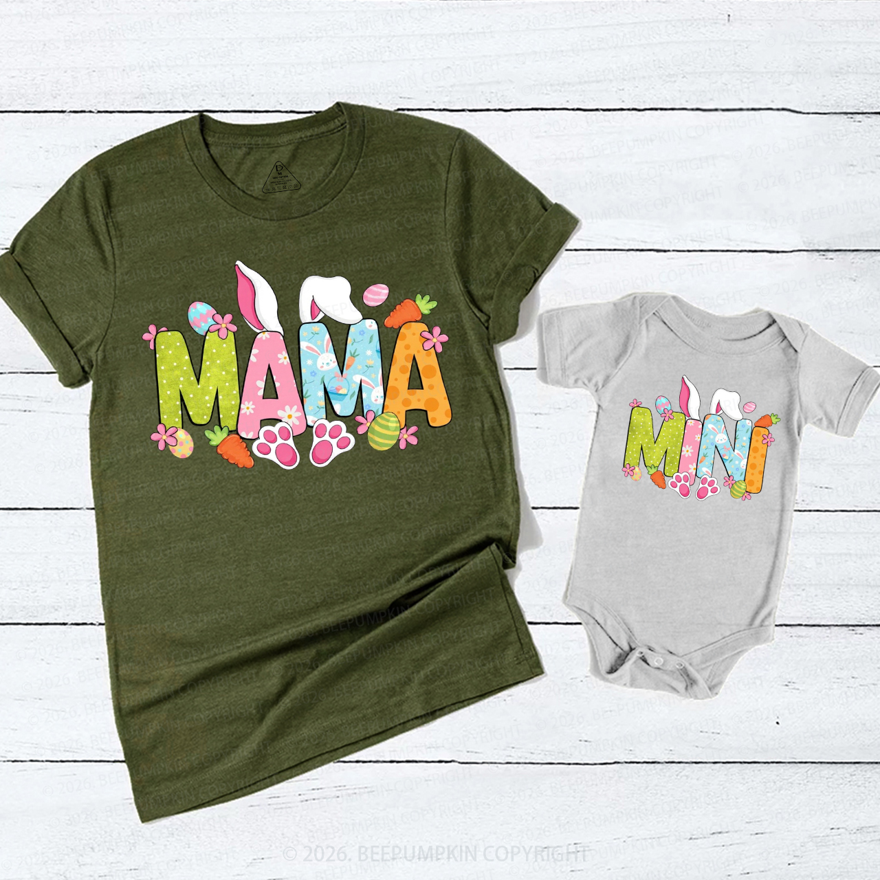 Mama Mini Bunny Happy Easter Mom&Me Matching T-Shirts