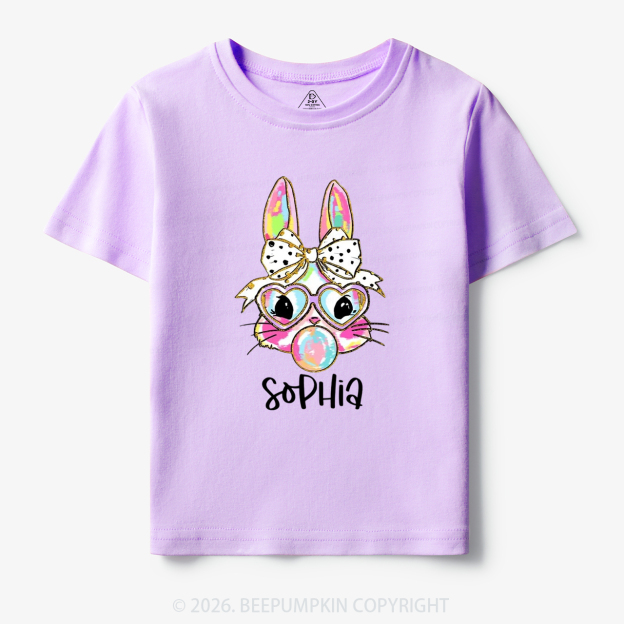 Personalized Kid Name Easter Bunny Coquette Bow Toddler&Kid's Tees