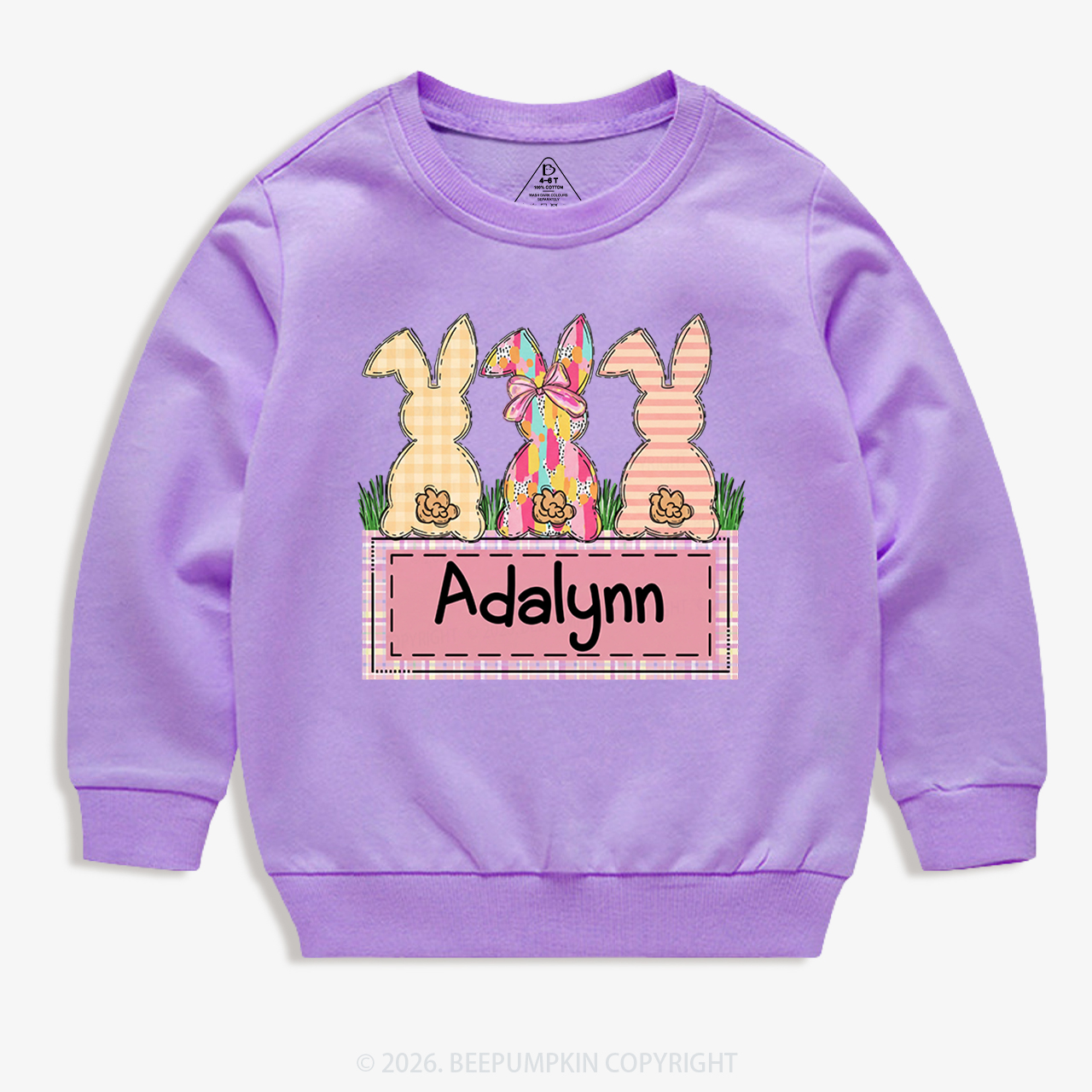 Personalized Name Retro Happy Easter Kid's Sweatshirt