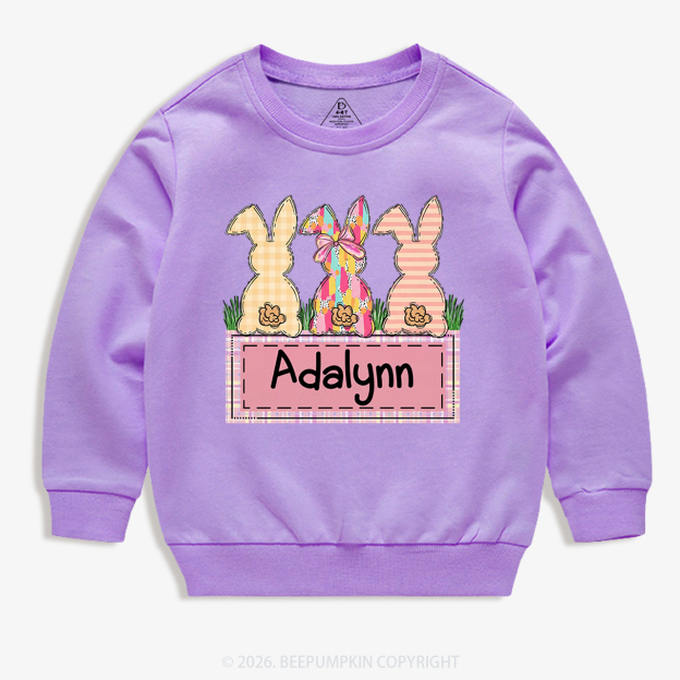 Personalized Name Retro Happy Easter Kid's Sweatshirt