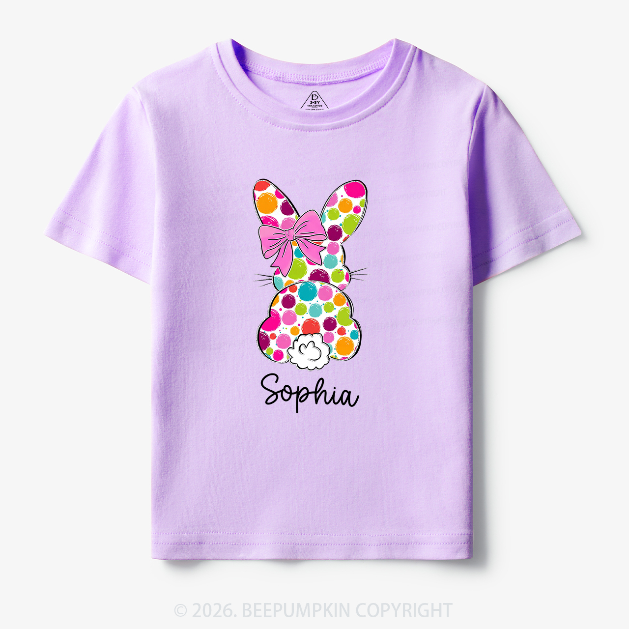 Personalized Name Easter Coquette Bow Bunny Toddler&Kid's Tees
