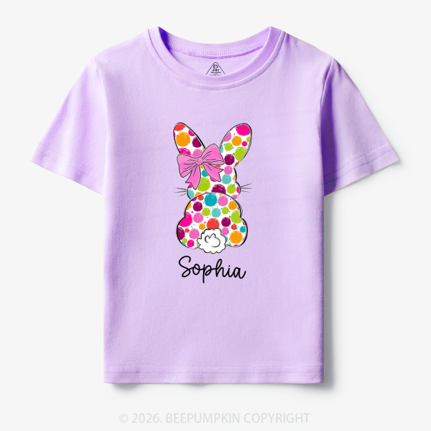 Personalized Name Easter Coquette Bow Bunny Toddler&Kid's Tees