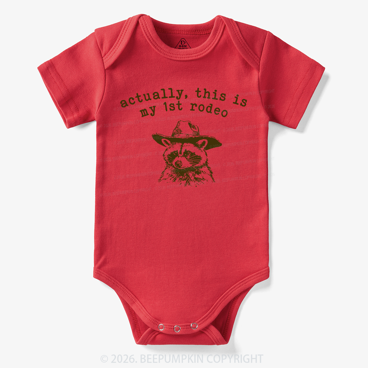 Raccoon My first Rodeo Birthday Bodysuit