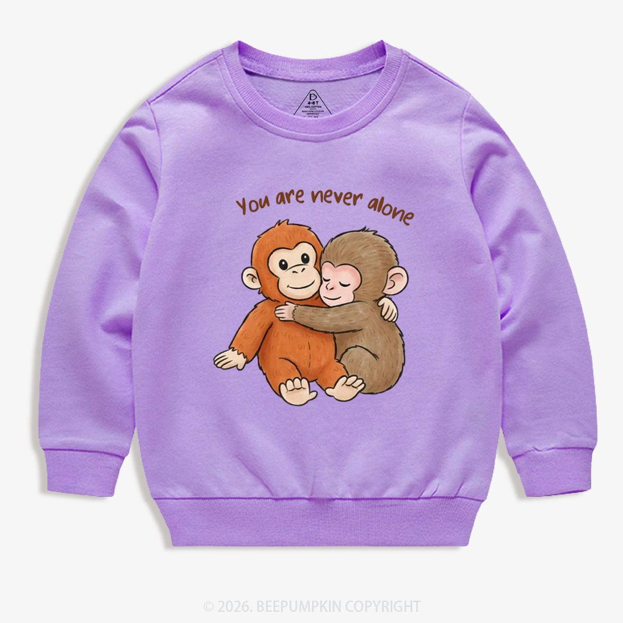 You Are Never Alone Punch Monkey Kid's Sweatshirt