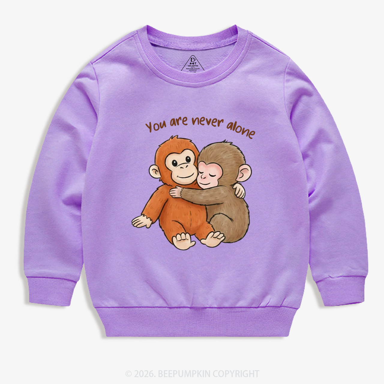 You Are Never Alone Punch Monkey Kid's Sweatshirt