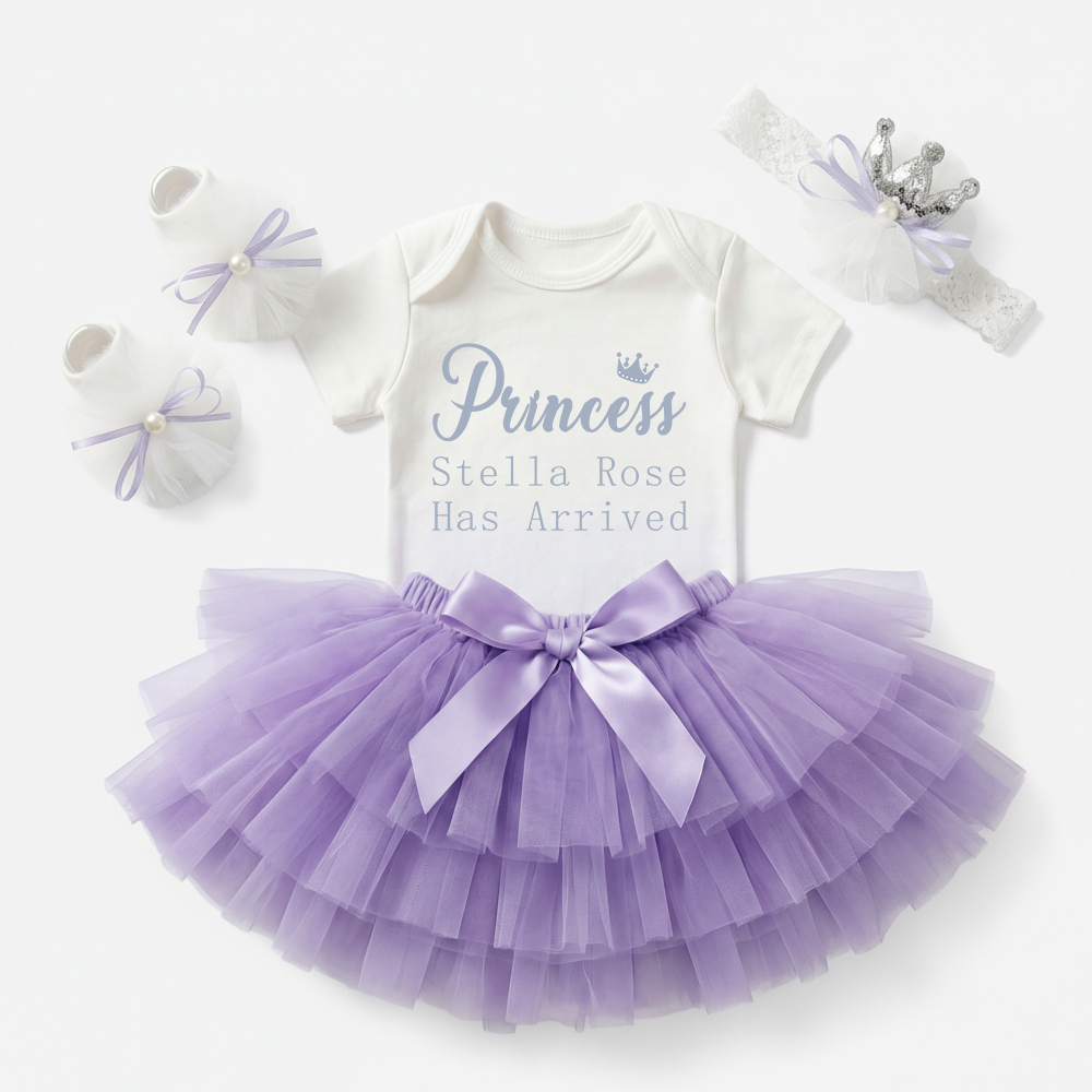 3 Pieces Personalized Baby Girl New Born Sets (Princess xxx Has Arrived) Sale-Beepumpkin™