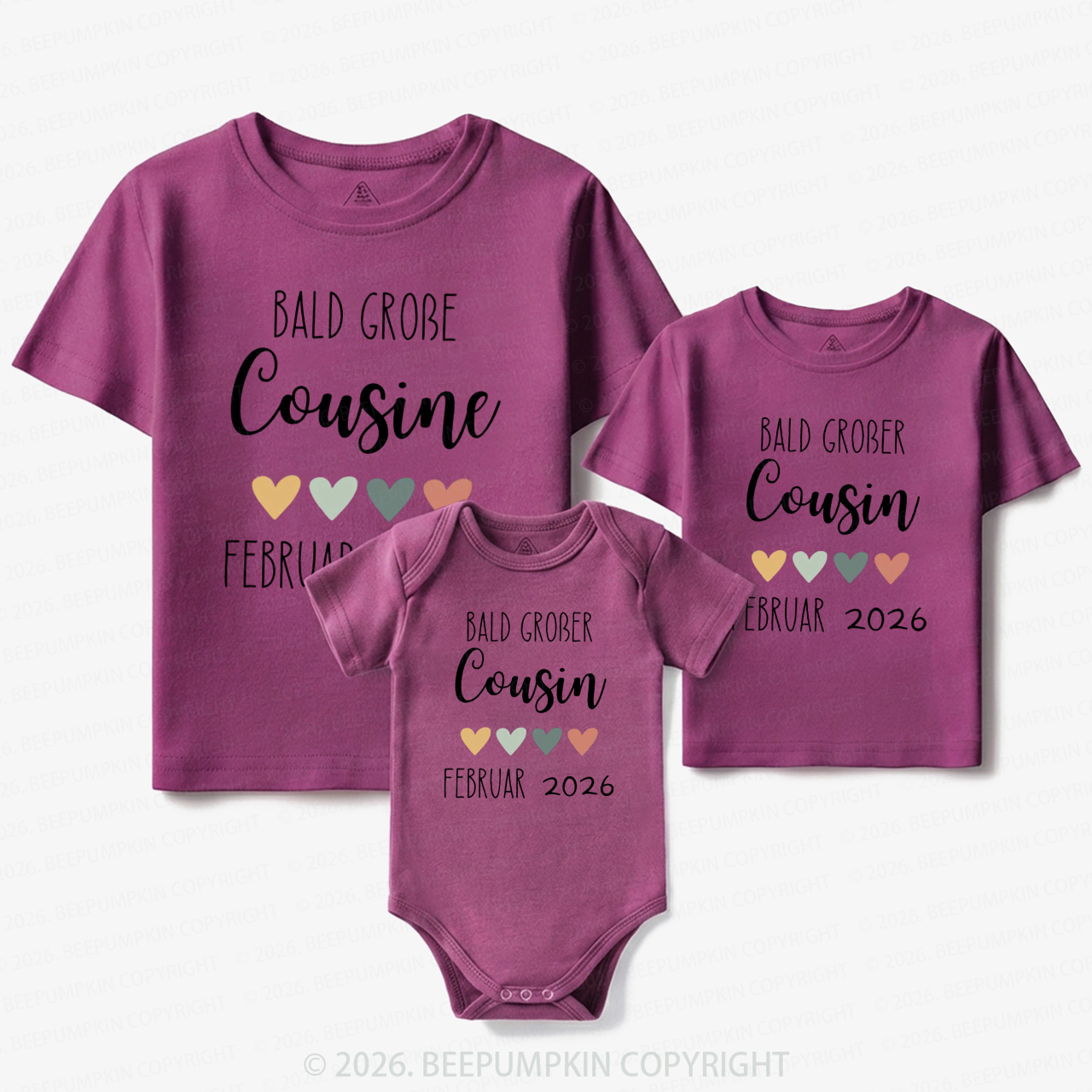 Personalized Little Cousin Crew Matching Tees For Siblings