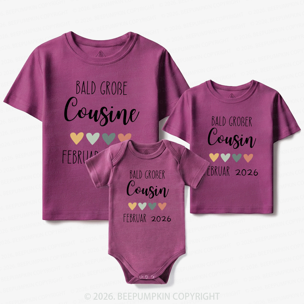 Personalized Little Cousin Crew Matching Tees For Siblings