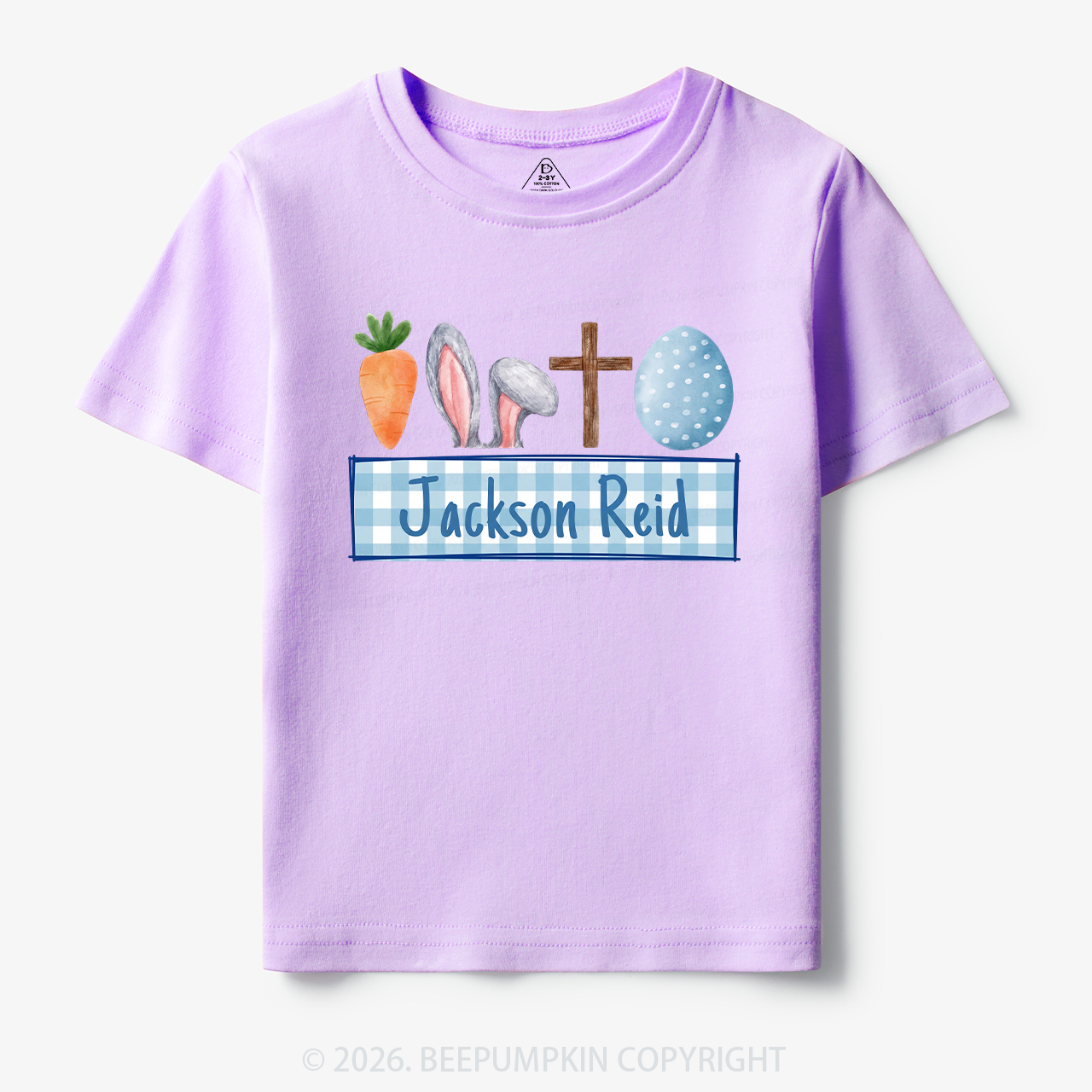 Personalized Watercolor Easter Bunny Name Toddler&Kid's Tees