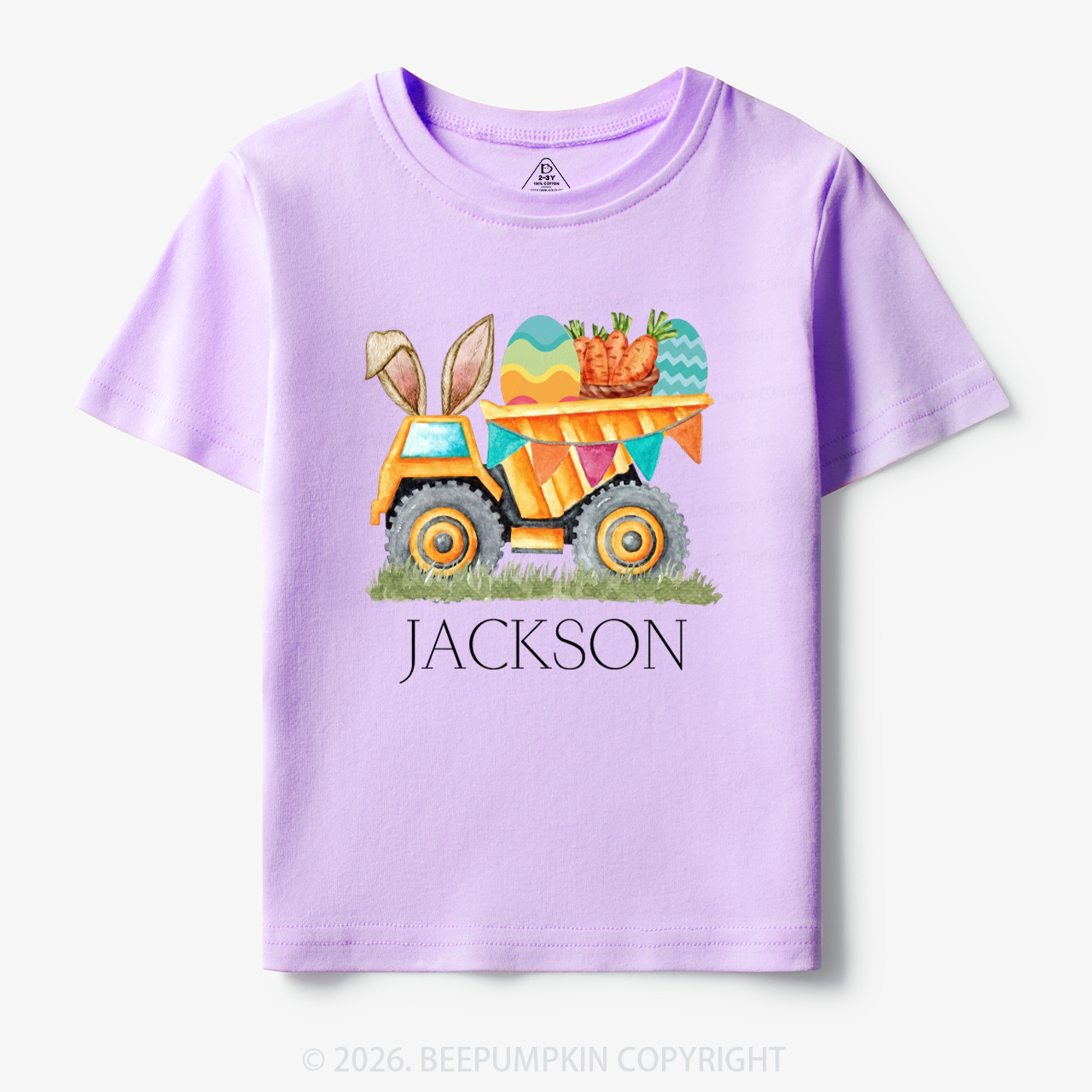 Personalized Name Easter Dump Truck Toddler&Kid's Tees