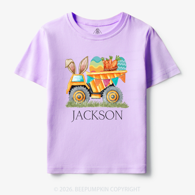 Personalized Name Easter Dump Truck Toddler&Kid's Tees