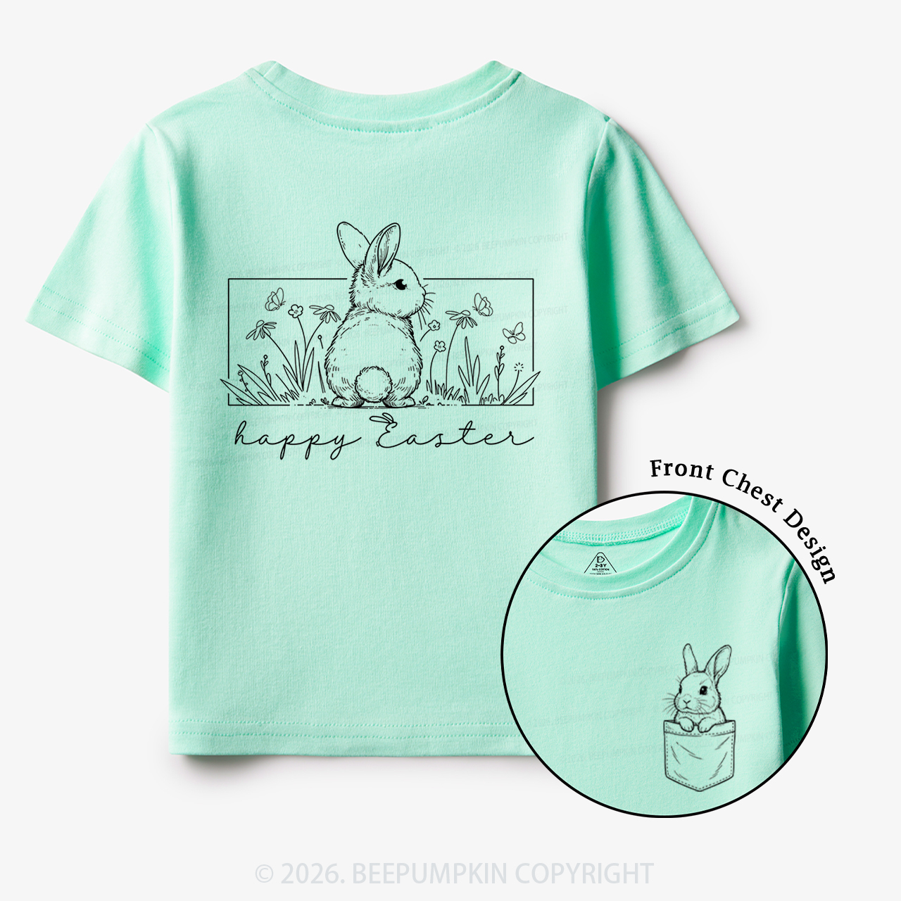 Happy Easter Spring Flowers Toddler&Kid's Tees